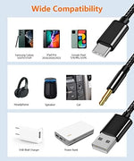 Close up of Mxcudu USB C connector and braided cable