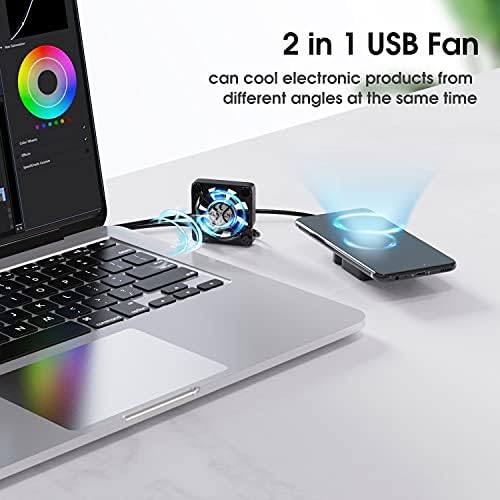 ELUTENG 40mm mini case fan dual configuration illustrating multi angle airflow setup for electronics