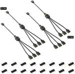 Jstincal computer chassis fan lighting components pack showcased with all adapter pins and flexible cable styling.