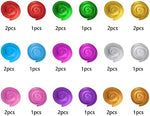 Vibrant 10-color assortment of reusable foil hanging streamers extended to full length for festive celebrations.
