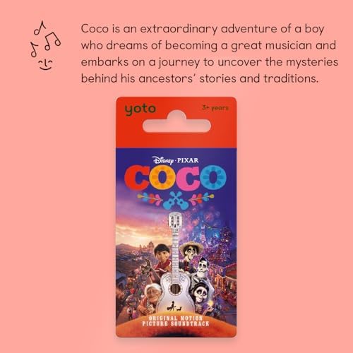 Authentic Yoto Coco story card packaging showing age recommendation and english language details