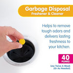 Plink lemon scented disposal freshener balls packaging