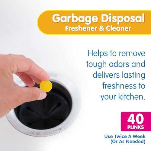 Plink lemon scented disposal freshener balls packaging