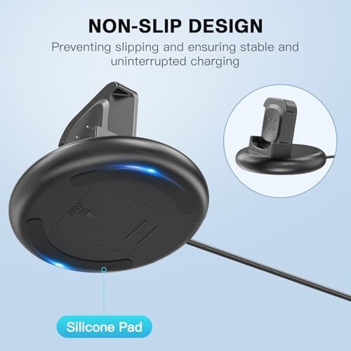 Sylacor magnetic charger for Fitbit Ace LTE emphasizing the optimized thirty degree viewing angle design