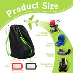 Folded car seat travel bag showing compact storage pouch