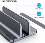 Close up look at the protective silicone pads inside the SCTOPAE metal laptop stand cradle.