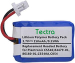 Complete packaging contents of the Tectra four piece headset battery renewal kit