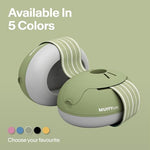 Close up of soft padded ear cups for infants