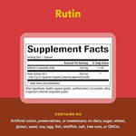 Natural Factors Rutin 250mg citrus bioflavonoid container highlighting cardiovascular and vascular health support text