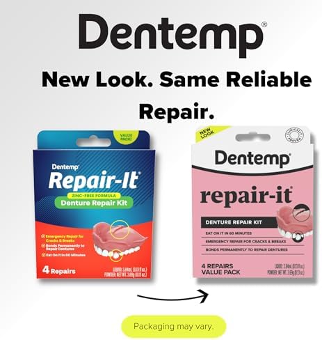 Liquid and powder dental adhesive components included in the USA-imported denture mending set.