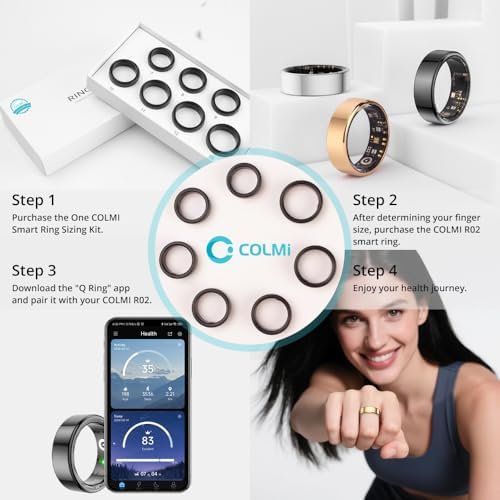 Colmi sizing kit showing multiple ring size options