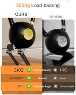 Premium black metallic tablet mount cradling a large tablet screen