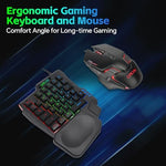 Top down view of Chonchow one handed keyboard and mouse setup