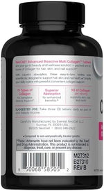 Authentic NeoCell advanced beauty series multi collagen tablets bottle with safety seal displayed