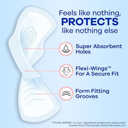 Always Infinity 46 count unscented sanitary napkins with wings.