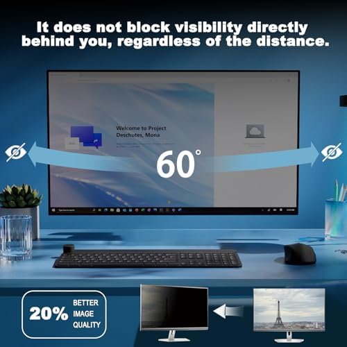 Vxaop 27 inch monitor screen shield with clear adhesive strip installation kit components