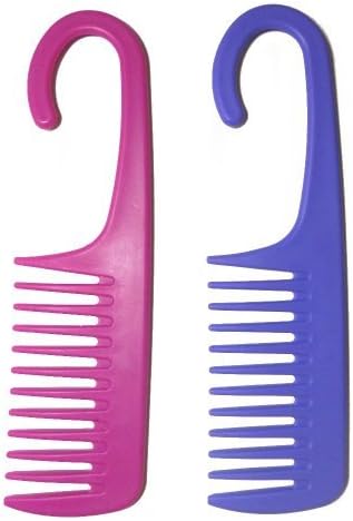 Exfoliage hair detangling shower comb front view wide tooth tool