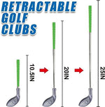 Child playing with Rcroks adjustable golf clubs on mat
