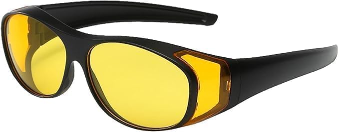 Cauaoa Night Driving Glasses front view featuring HD polarized yellow tinted lenses