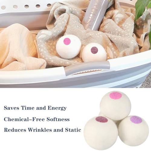 Chemical free organic laundry dryer spheres showing the close up texture of pure felted wool