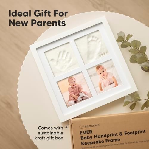 KeaBabies baby footprint kit packaging box showing the complete DIY personalization components