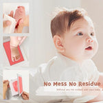 Pack of four colorful clean touch ink pads with pre-printed keepsake cards.