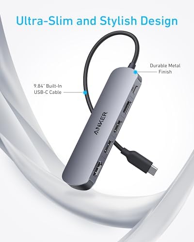Anker compact travel adapter showcasing the durable built-in type-c male cable connection.
