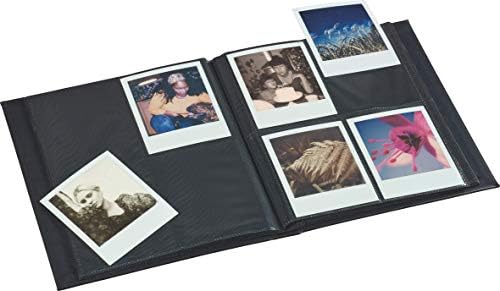 Open pages of the premium Polaroid storage book showing picture sleeves