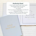 Duncan And Stone baby photo album styled beautifully as a newborn shower gift
