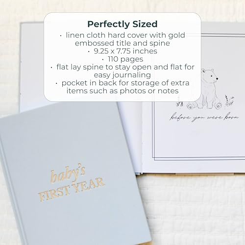Duncan And Stone baby photo album styled beautifully as a newborn shower gift
