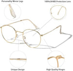 Side profile of Aisswzber lightweight retro metal round glasses