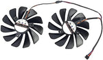 Coolerage dual replacement fans for XFX AMD Radeon RX 580 GTS graphics card thermal repair.