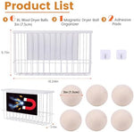 Eco friendly laundry system showing wool balls separating clothing to reduce drying time