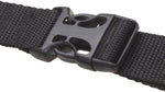 Side angle view of camouflage ATV seat cover showing adjustable straps