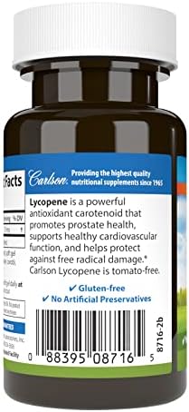 Carlson tomato free dietary supplement facts and ingredients label close up