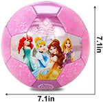 DECLIR pink mini soccer ball side view illustrating the vibrant colors designed for high field visibility.