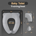 Baby Proof Me Essentials portable toddler toilet trainer folded flat next to diaper bag