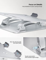 Nulaxy aluminum desktop riser with anti slip silicone pads holding a premium notebook.