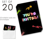 QZJ bruh birthday invitation card back design with colorful accents and high quality paper texture