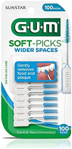 Close up of wide space dental picks showing rubber bristles.