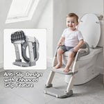 Packaging box of USA imported Snugzy three in one foldable toddler training chair in grey