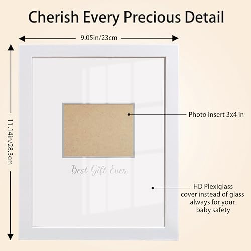 HAMUIERS ultrasound picture keepsake frame with guest signatures and blessings written on the white matting border.