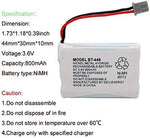 GEILIENERGY 3.6V 800mAh NiMH phone battery bundle showing all four included pieces side by side.