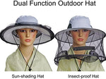 Side profile of Sucrain mosquito head net hat with chin strap