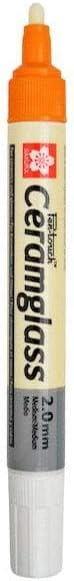 Sakura Pen-Touch Ceramglass orange paint marker front view craft supply