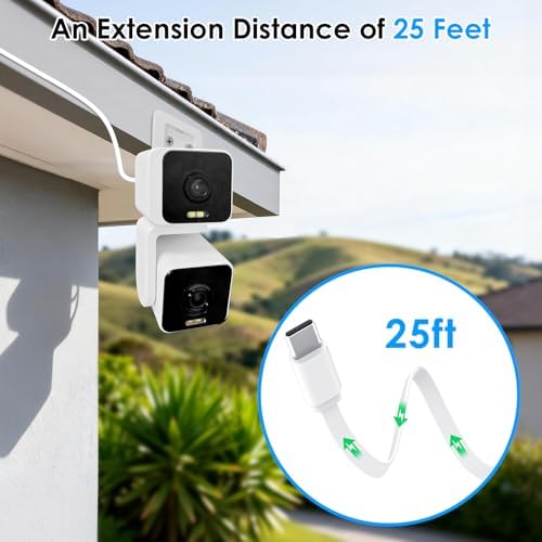 Delilyn twenty-five foot flat charging cable routed seamlessly through a window frame gap