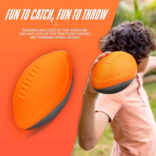 Close up of the textured surface on the Nerf junior foam football for easy grip