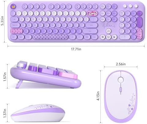MOFII colorful purple workspace setup with matching wireless peripheral kit