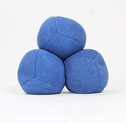 Underfilled 90g professional juggling balls showing flexible six panel construction