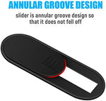 Back view of the webcam slider showcasing the double sided residue free adhesive tape layout.
